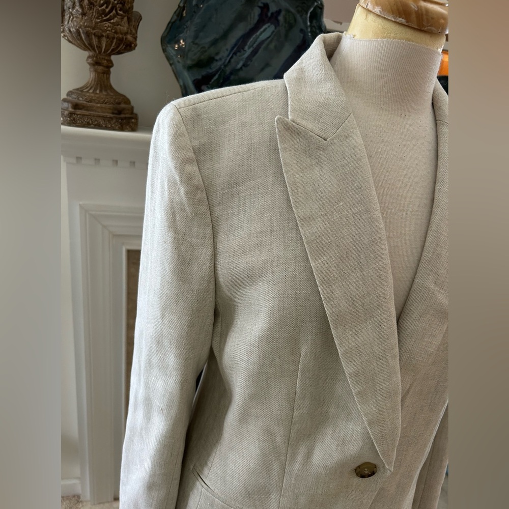 J Crew Alexandra Flax Ivory Linen Blazer - Picture 6 of 14